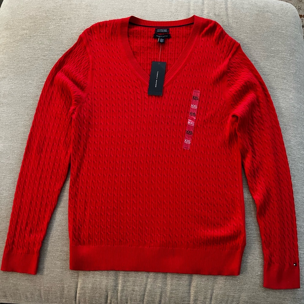 NWT - Tommy Hilfiger 100% Pima Cotton V-Neck Sweater